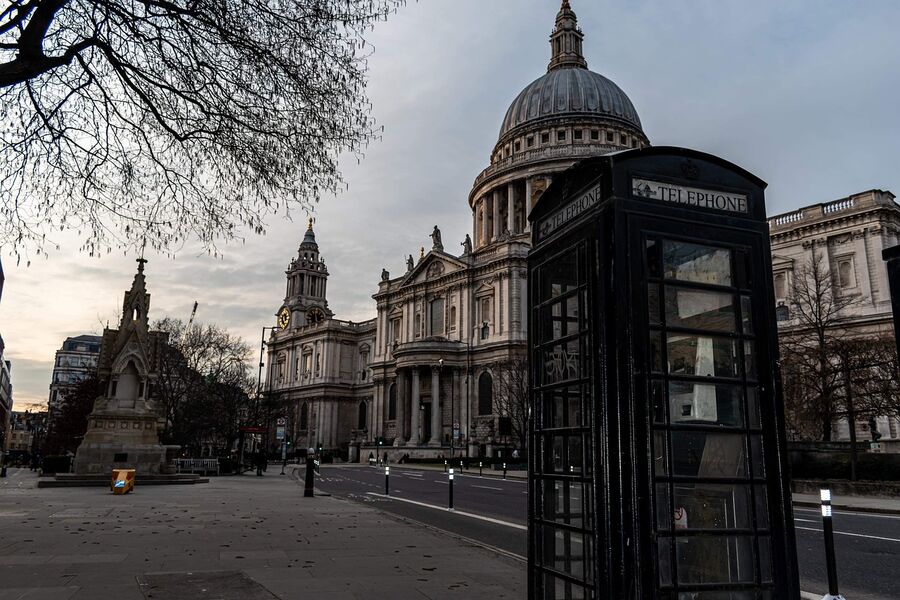 St Paul's Cathedral and a classic London telephone box
