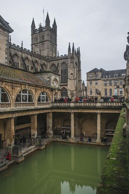 Roman Baths in the city of Bath, England