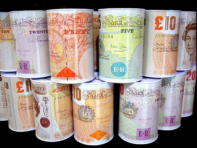 British pound sterling banknotes and coins