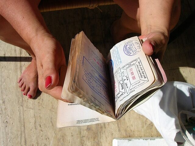 Passport and travel visa documents